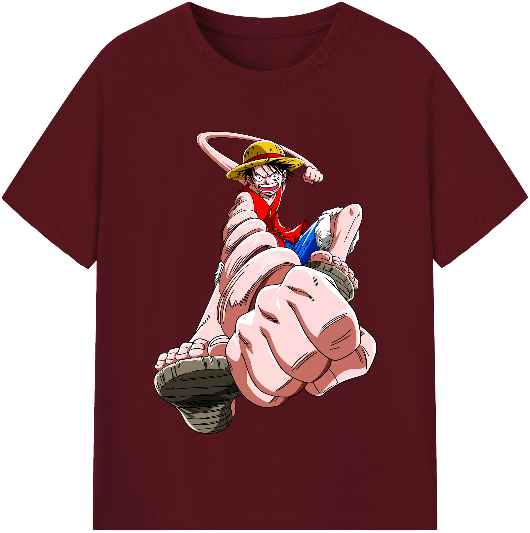 ワンピース モンキー・D・ルフィ ONE PIECE Monkey D. Luffy 綿100％半袖Tシャツ（フロントプリント）